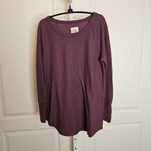 Chasor Long Sleeve Waffle Knit Top - Size L